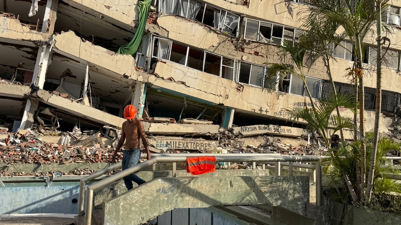 Equipos de rescate solicitan bombas de achique con urgencia para evacuar el sótano de Residencias Caribe en La Guaira