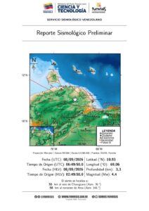 Cuatro sismos se registraron en el occidente del país este martes: Funvisis reporta epicentros en Churuguara y Aroa