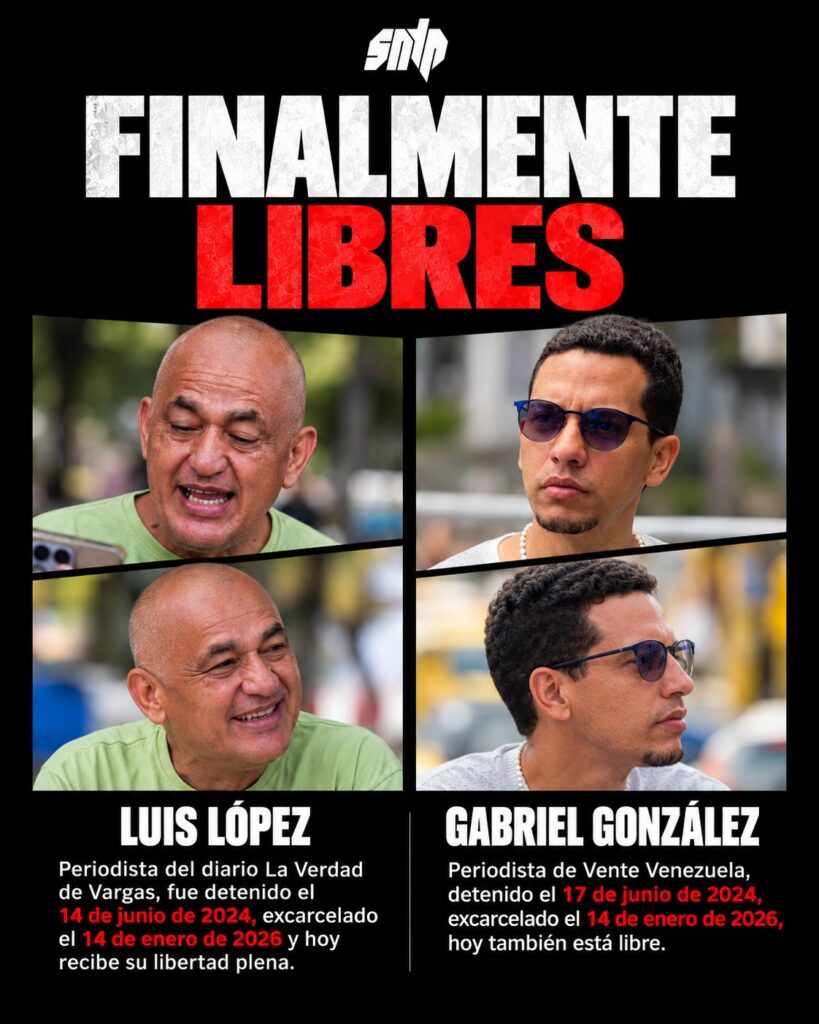 Tribunal absuelve a los periodistas Luis López y Gabriel González y otorga libertad plena