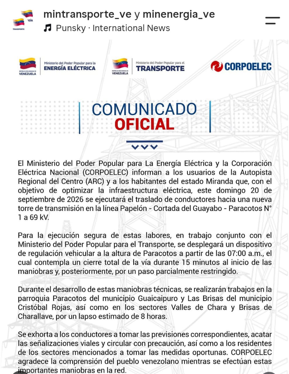 Anuncian cierre parcial de la ARC por maniobras eléctricas
